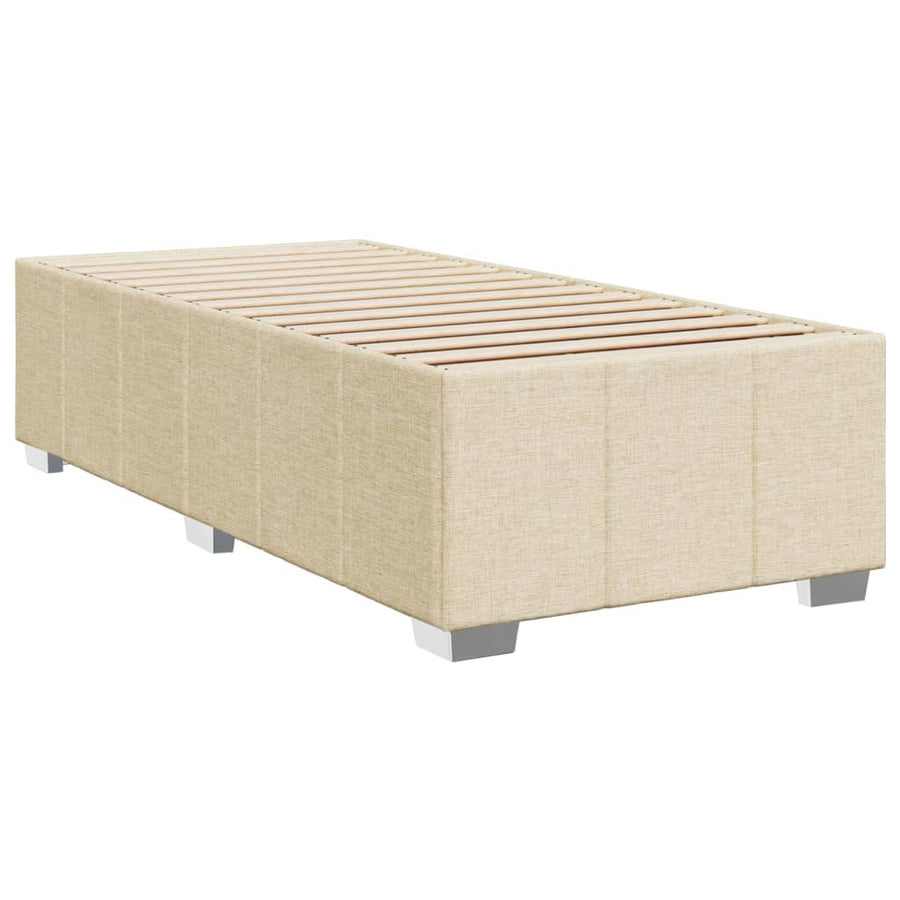 Boxspring met matras stof crèmekleurig 90x200 cm