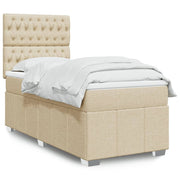 Boxspring met matras 90x200 cm crèmekleurig