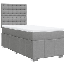 Boxspring met matras stof lichtgrijs 90x200 cm