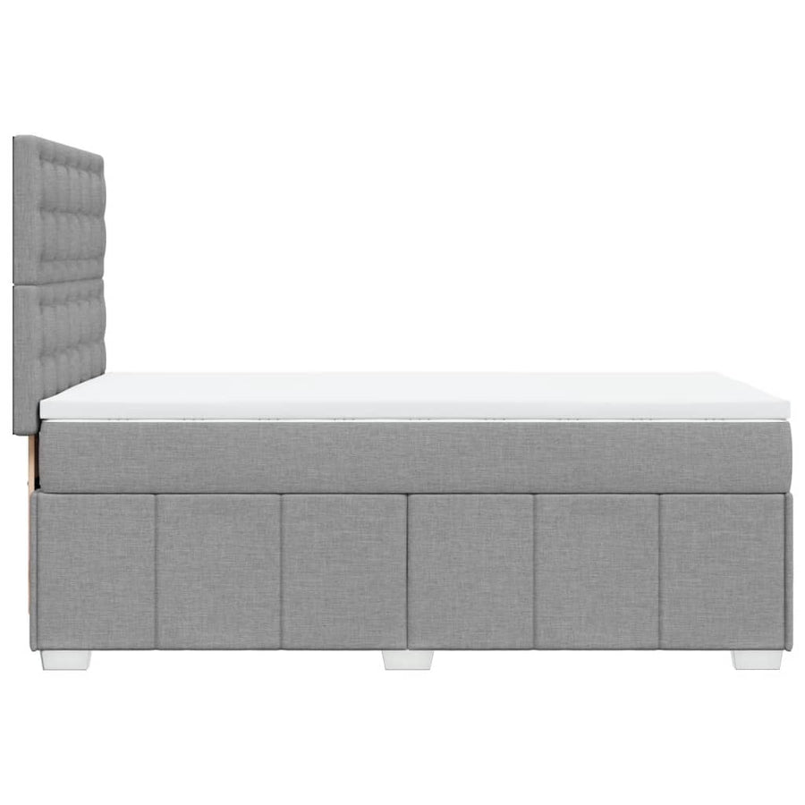 Boxspring met matras stof lichtgrijs 90x200 cm