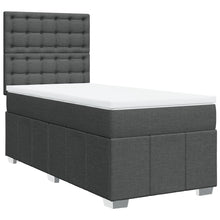 Boxspring met matras stof donkergrijs 90x200 cm