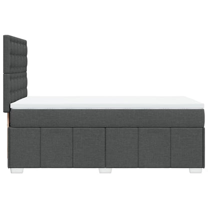 Boxspring met matras stof donkergrijs 90x200 cm