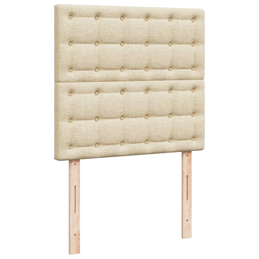 Boxspring met matras stof crèmekleurig 90x200 cm
