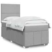 Boxspring met matras 100x200 cm grijs stof