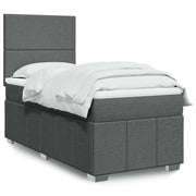 Boxspring met matras 100x200 cm grijs stof