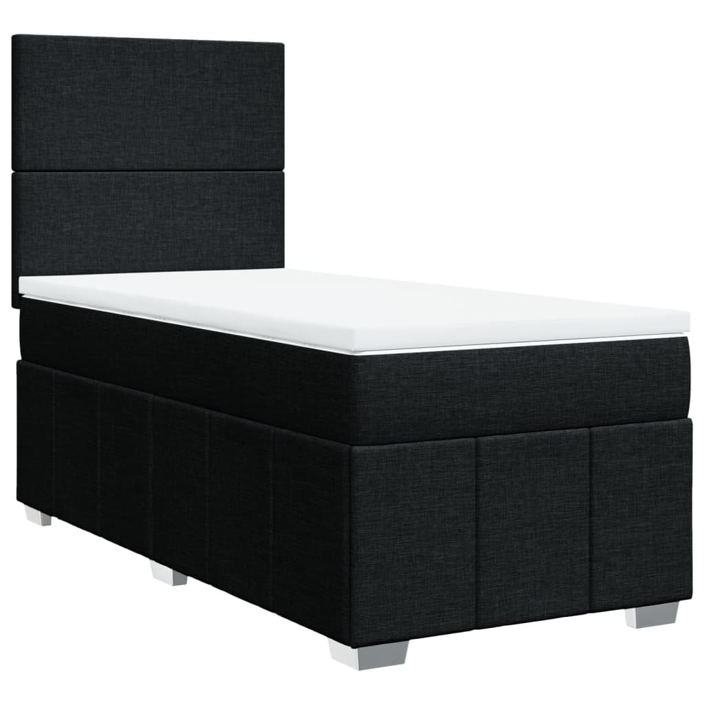 Boxspring met matras stof zwart 100x200 cm