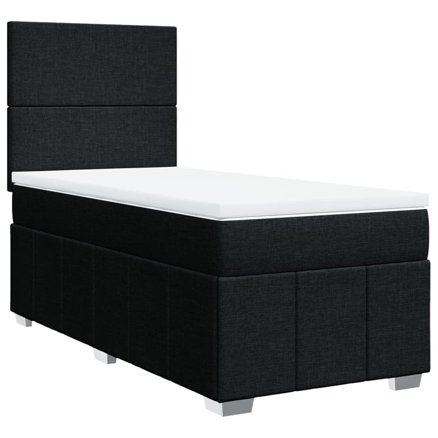 Boxspring met matras stof zwart 100x200 cm