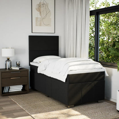Boxspring met matras stof zwart 100x200 cm