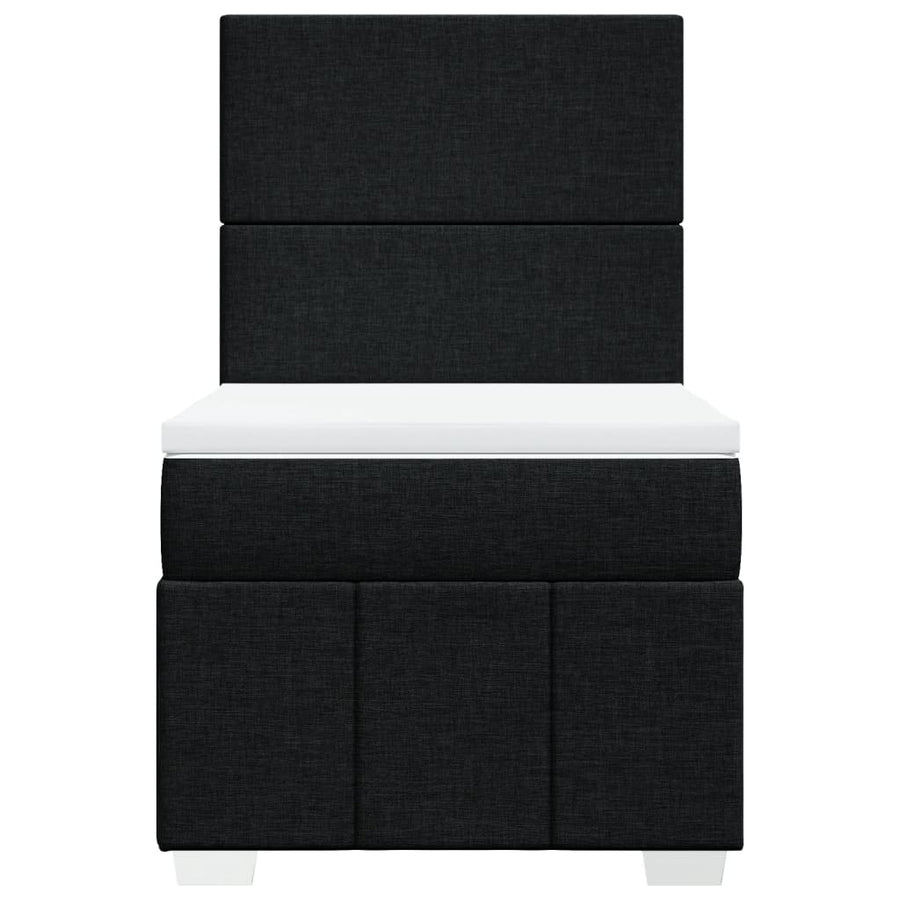 Boxspring met matras stof zwart 100x200 cm