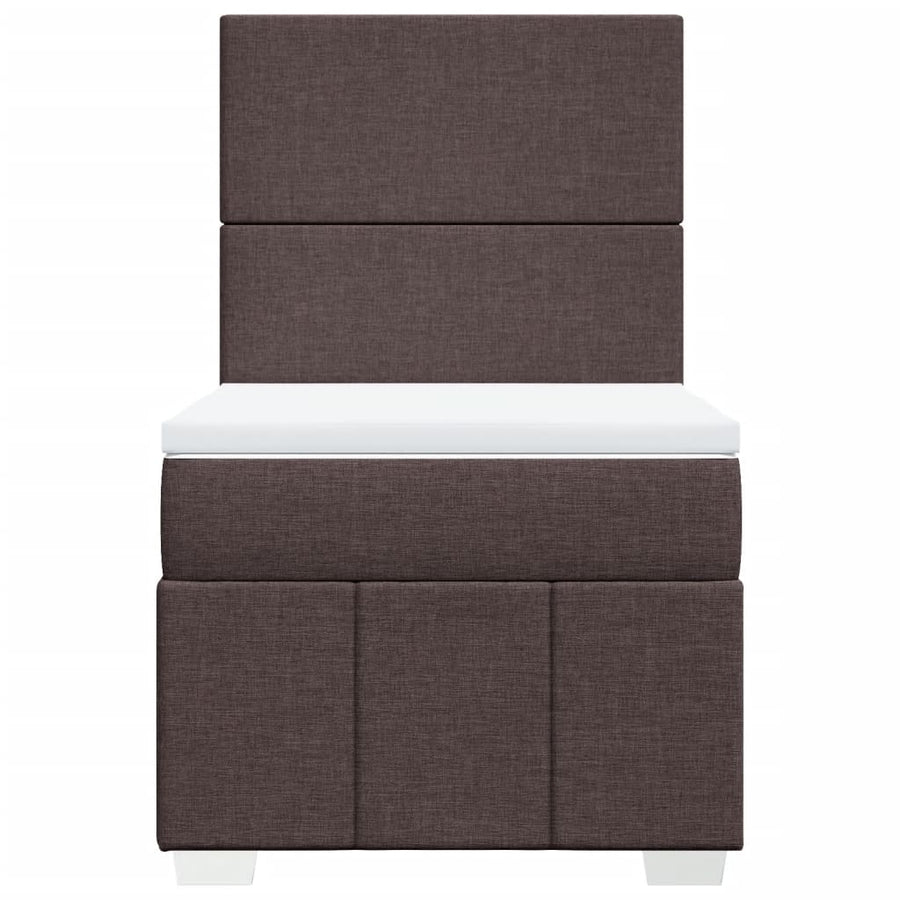 Boxspring met matras stof donkerbruin 100x200 cm