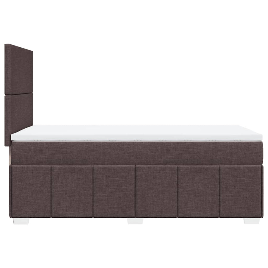 Boxspring met matras stof donkerbruin 100x200 cm