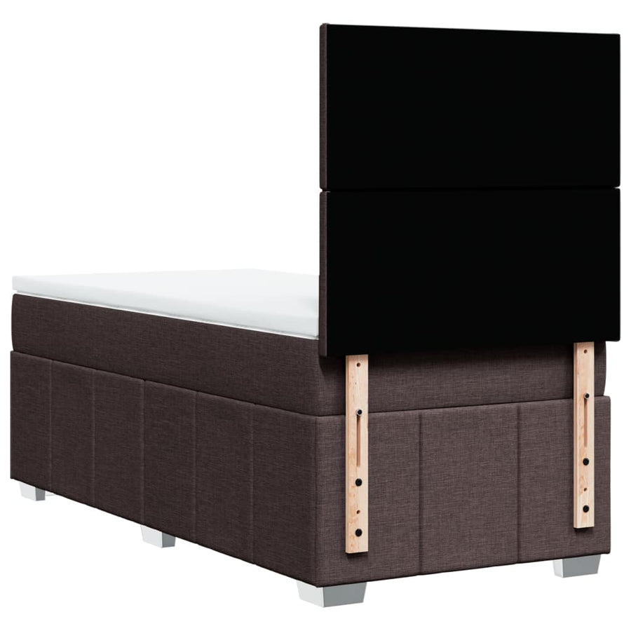 Boxspring met matras stof donkerbruin 100x200 cm
