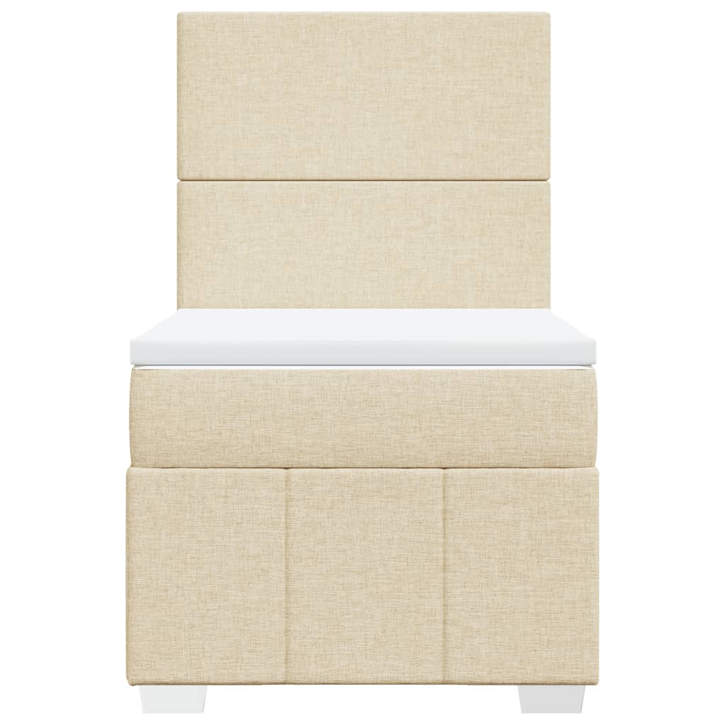 Boxspring met matras stof crèmekleurig 100x200 cm