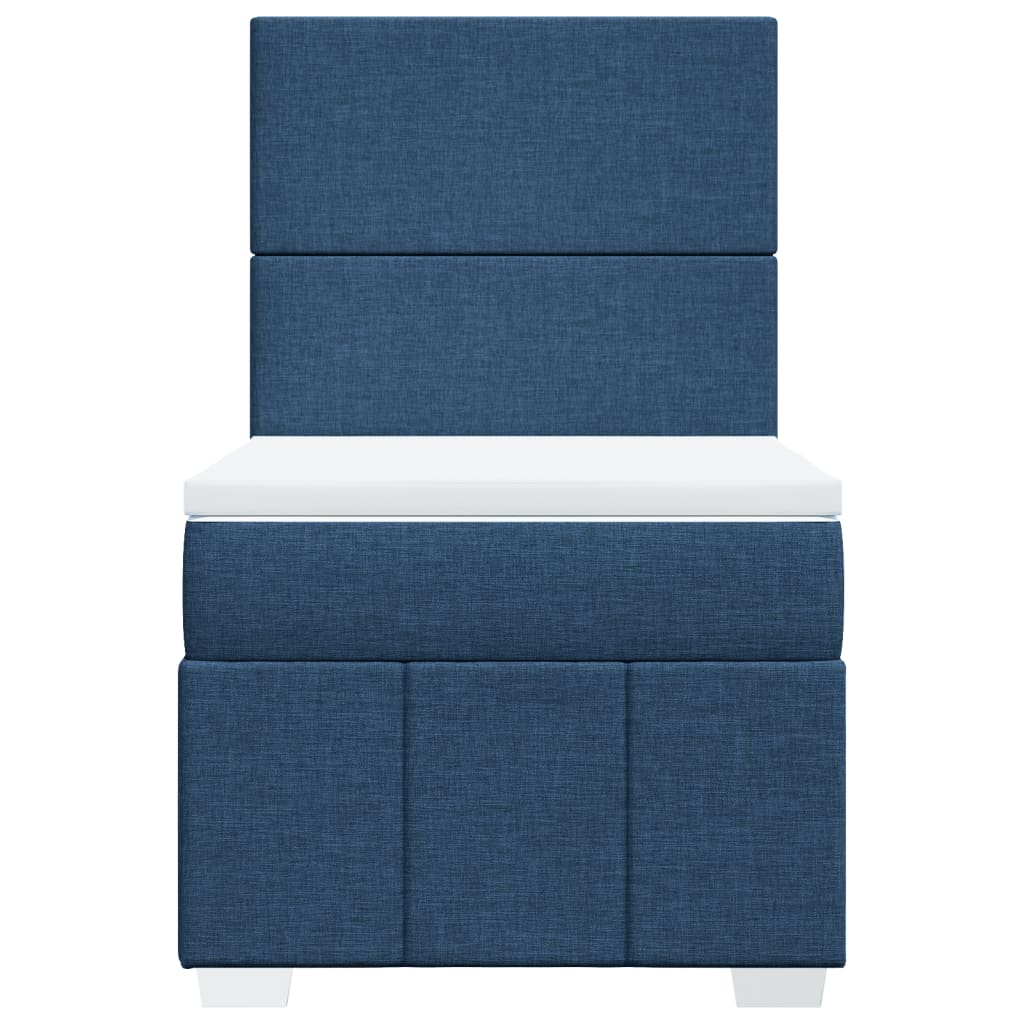 Boxspring met matras stof blauw 100x200 cm