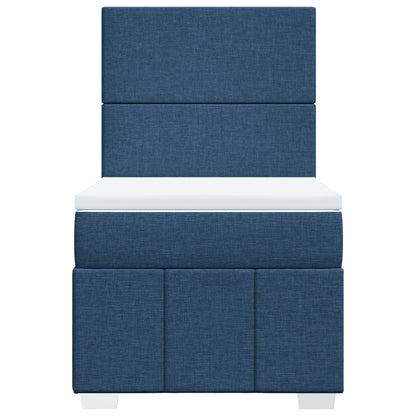 Boxspring met matras stof blauw 100x200 cm
