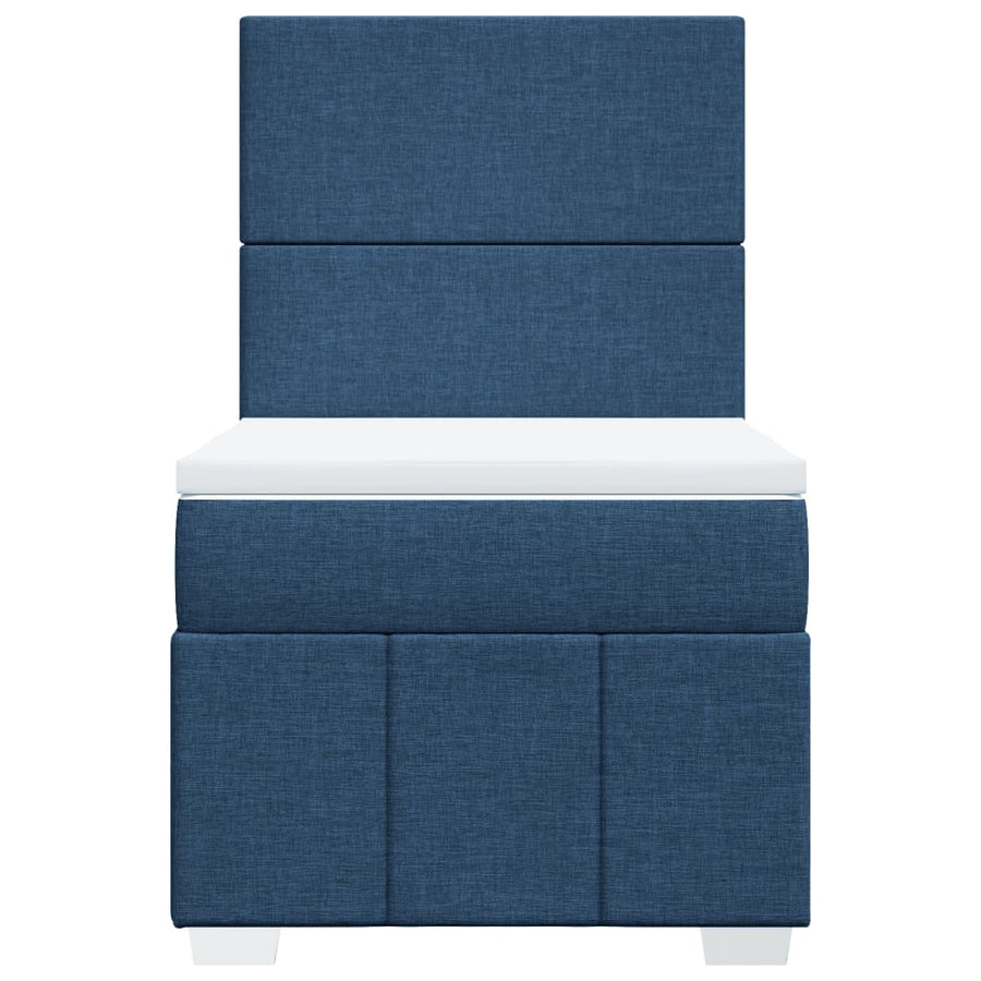 Boxspring met matras stof blauw 100x200 cm