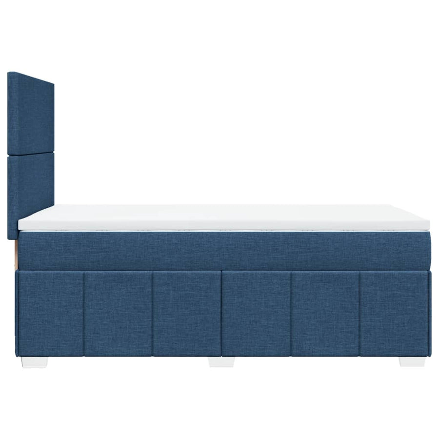 Boxspring met matras stof blauw 100x200 cm