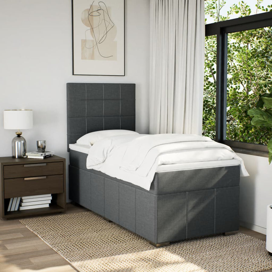 Boxspring Met Matras Stof 100 x 200 cm