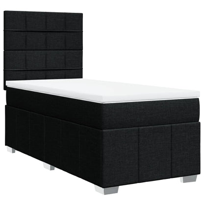 Boxspring met matras stof zwart 100x200 cm
