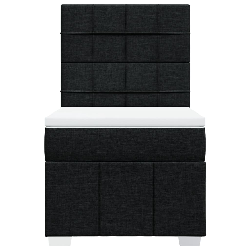 Boxspring met matras stof zwart 100x200 cm