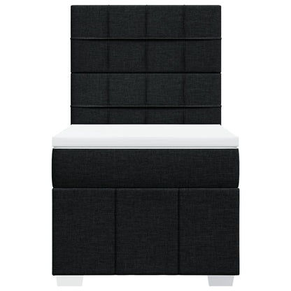 Boxspring met matras stof zwart 100x200 cm