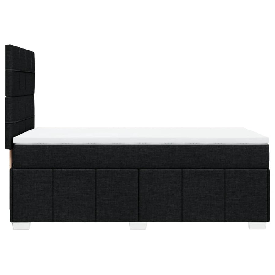Boxspring met matras stof zwart 100x200 cm