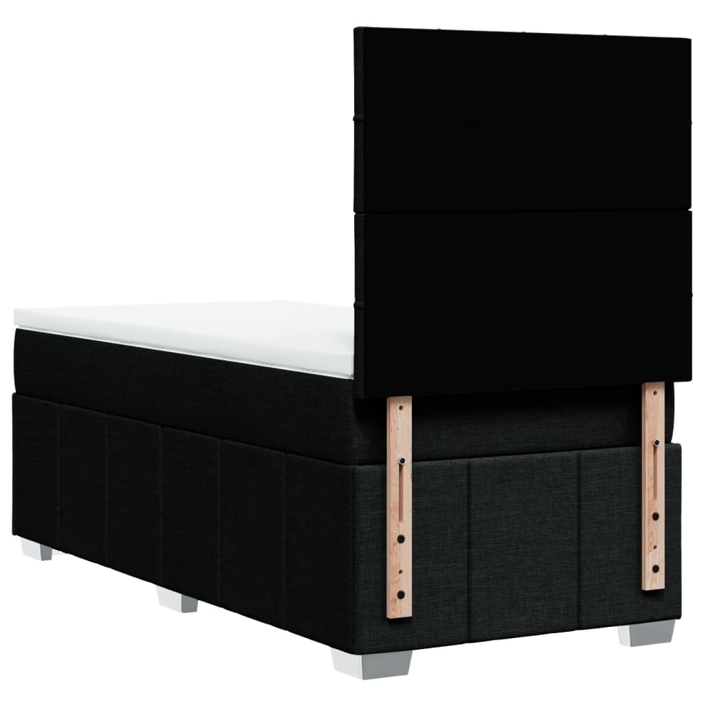 Boxspring met matras stof zwart 100x200 cm