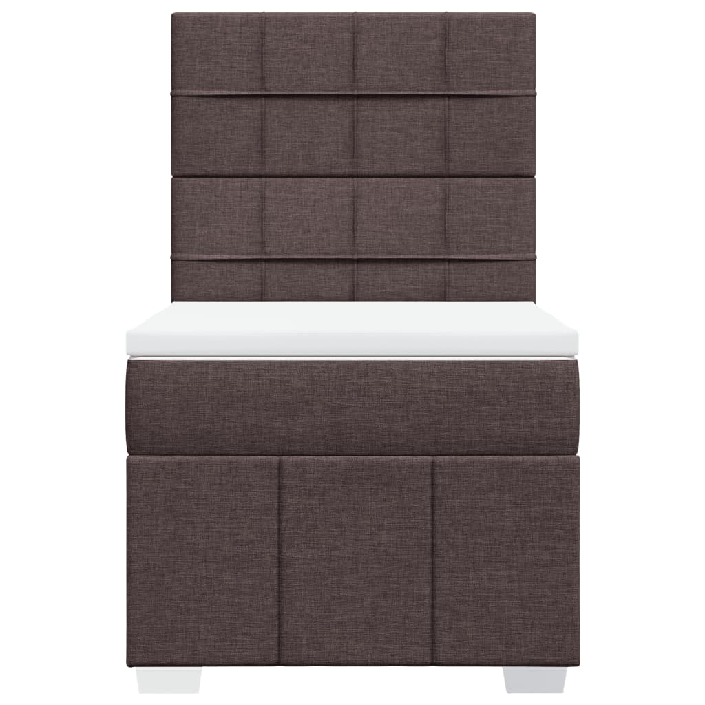 Boxspring met matras stof donkerbruin 100x200 cm