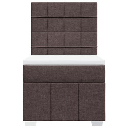 Boxspring met matras stof donkerbruin 100x200 cm