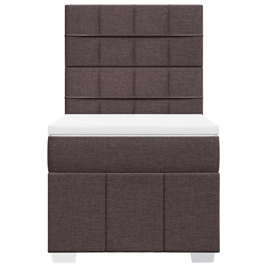 Boxspring met matras stof donkerbruin 100x200 cm