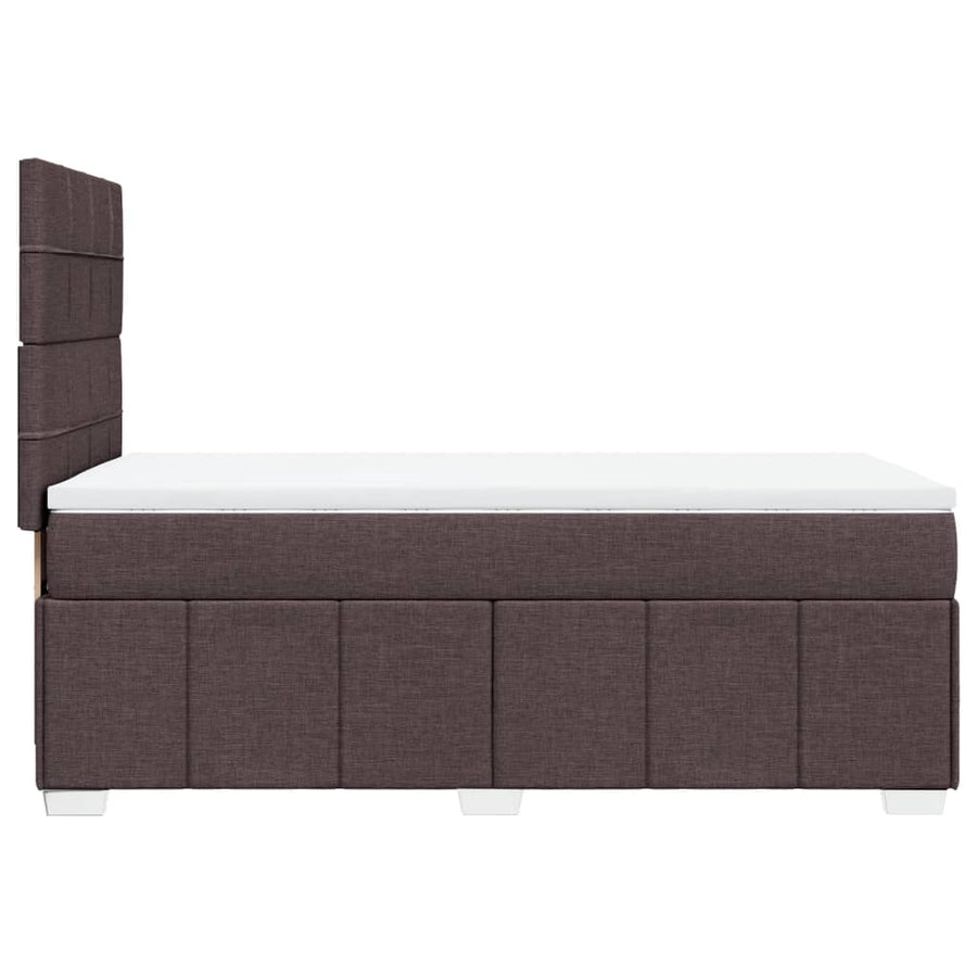 Boxspring met matras stof donkerbruin 100x200 cm