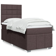 Boxspring met matras 100x200 cm donkerbruin stof