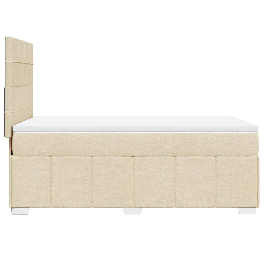 Boxspring met matras stof crèmekleurig 100x200 cm