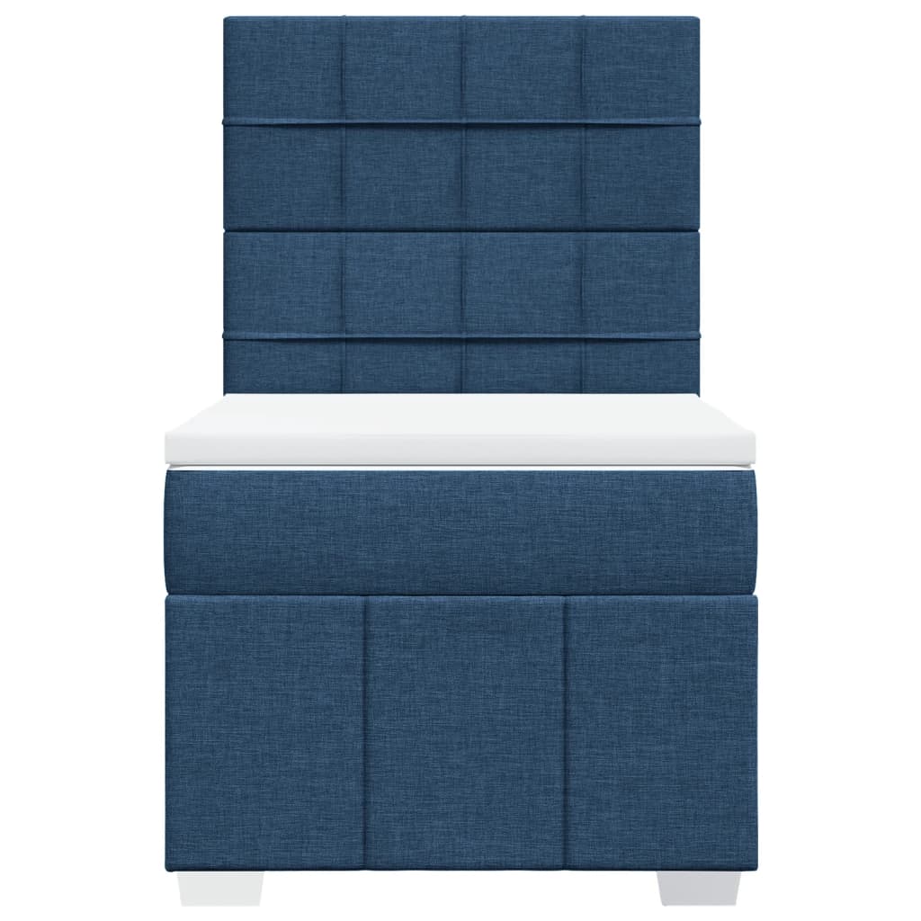 Boxspring met matras stof blauw 100x200 cm