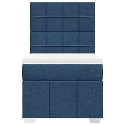 Boxspring met matras stof blauw 100x200 cm