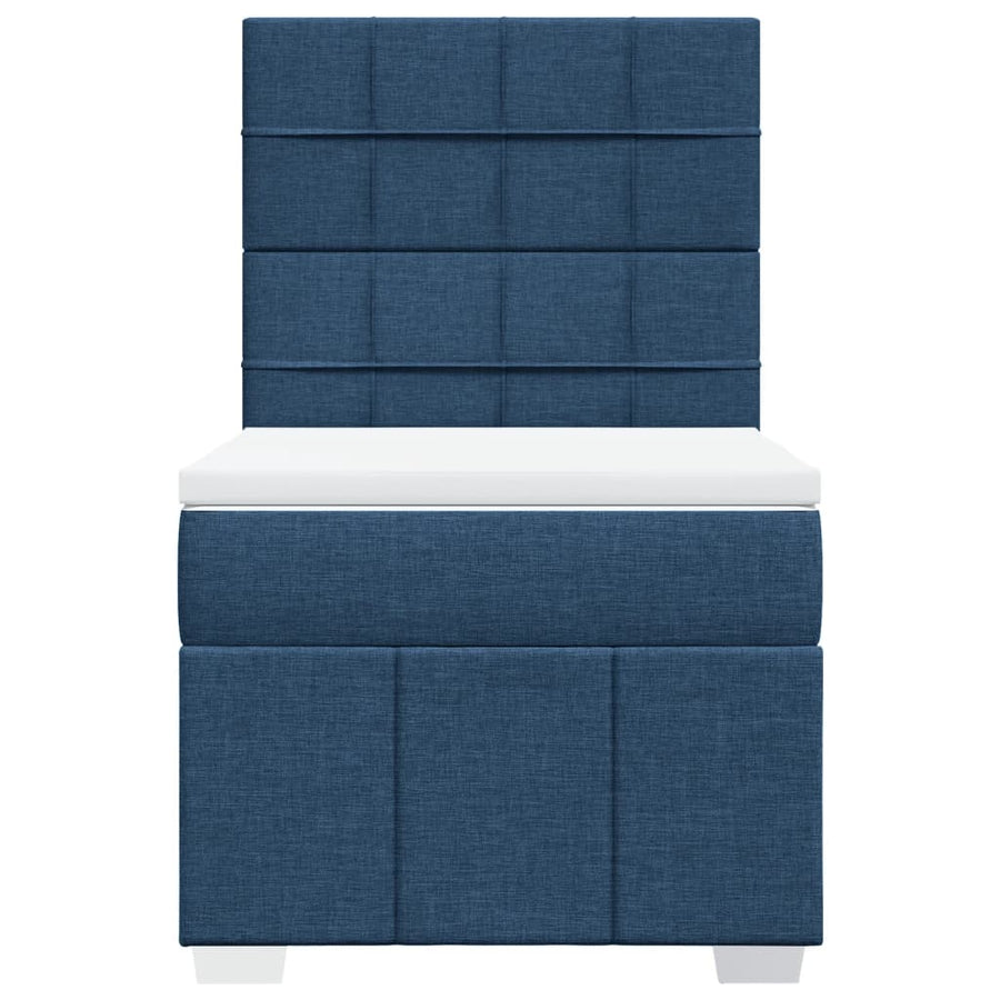 Boxspring met matras stof blauw 100x200 cm