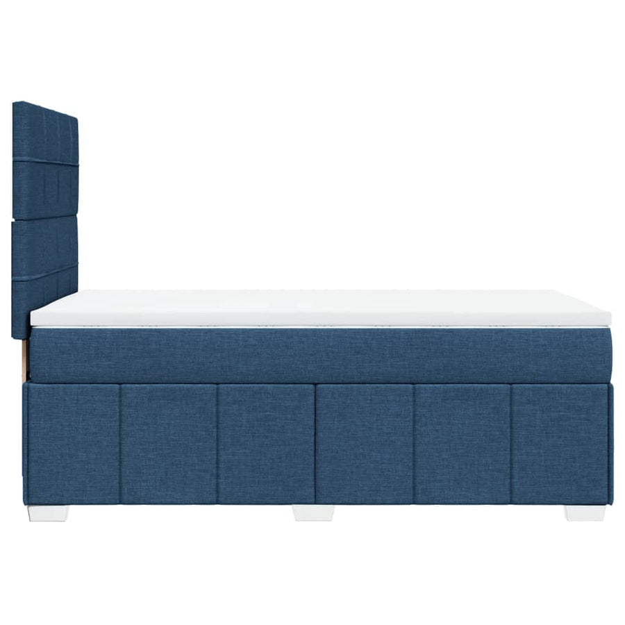 Boxspring met matras stof blauw 100x200 cm