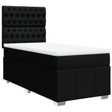 Boxspring met matras stof zwart 100x200 cm