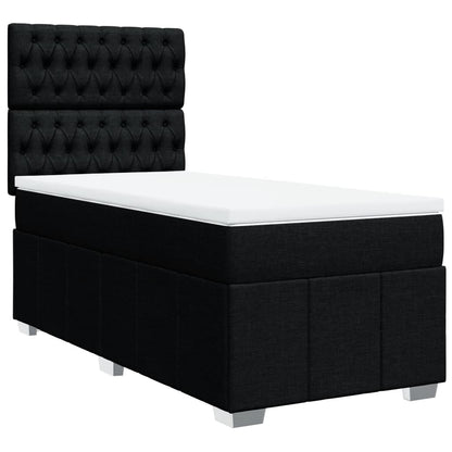 Boxspring met matras stof zwart 100x200 cm