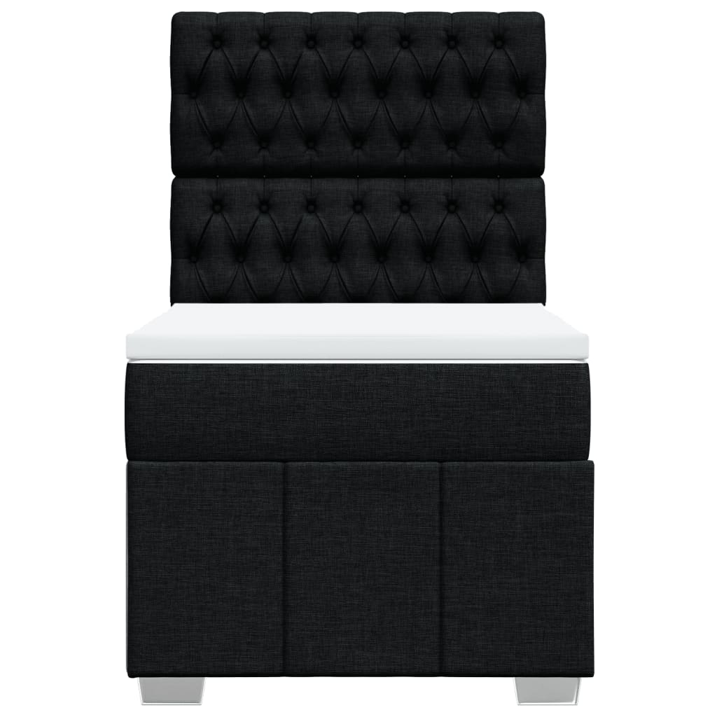 Boxspring met matras stof zwart 100x200 cm