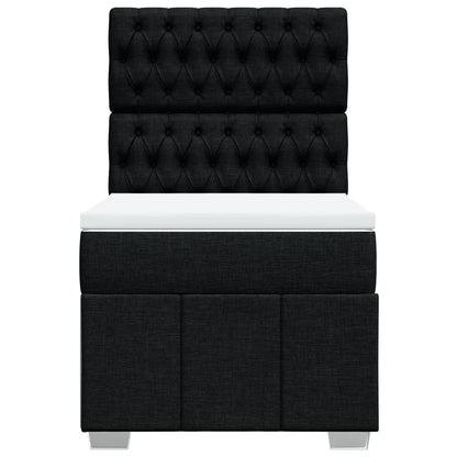 Boxspring met matras stof zwart 100x200 cm