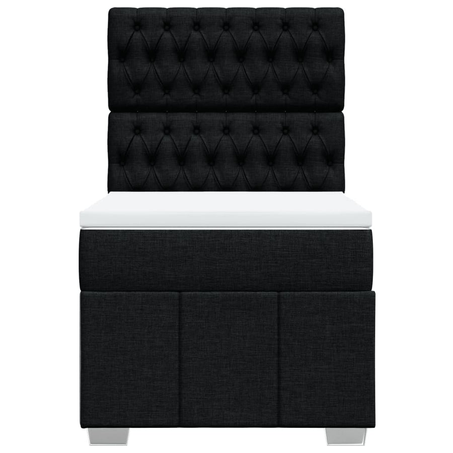 Boxspring met matras stof zwart 100x200 cm