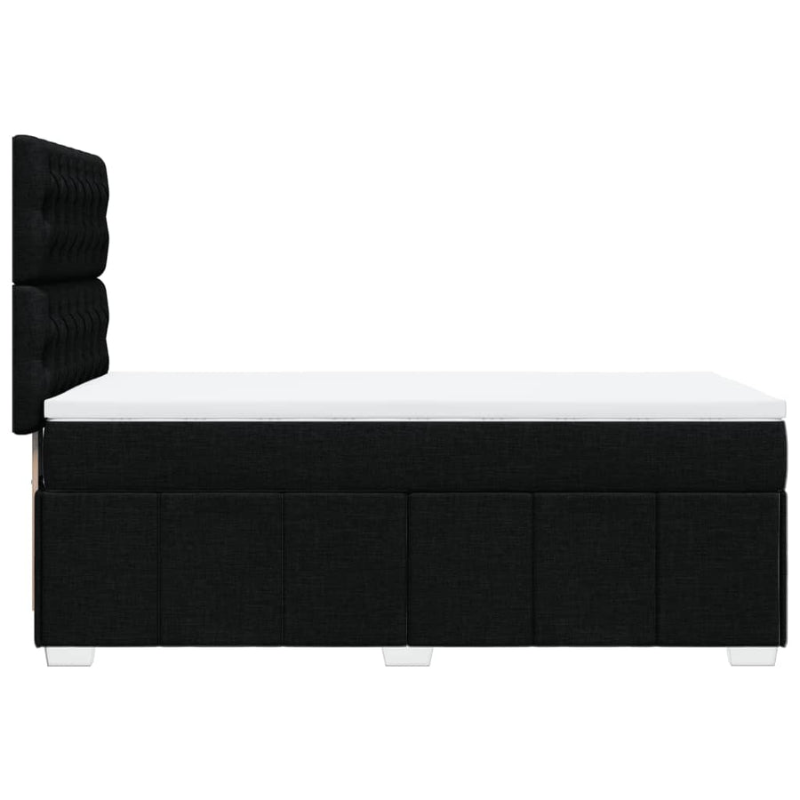 Boxspring met matras stof zwart 100x200 cm