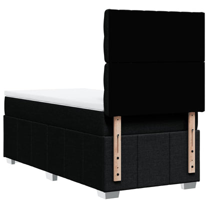 Boxspring met matras stof zwart 100x200 cm