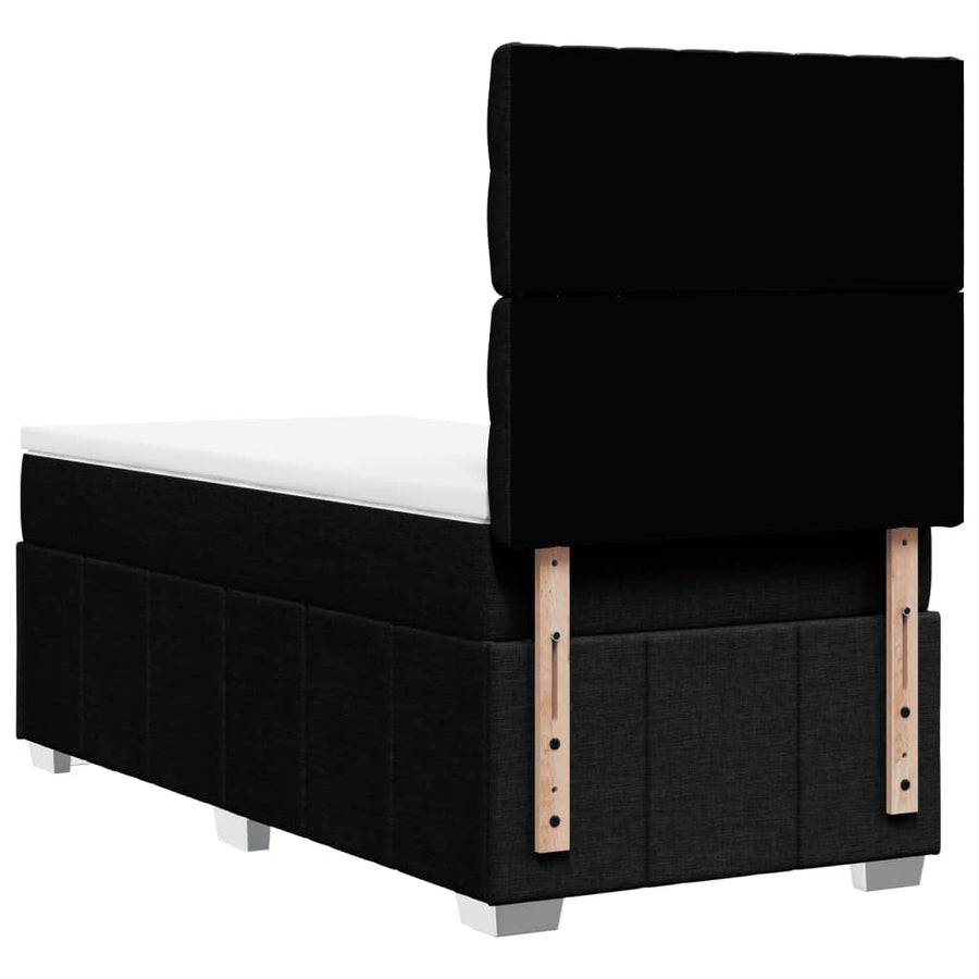 Boxspring met matras stof zwart 100x200 cm