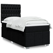 Boxspring 100x200 cm zwart met matras