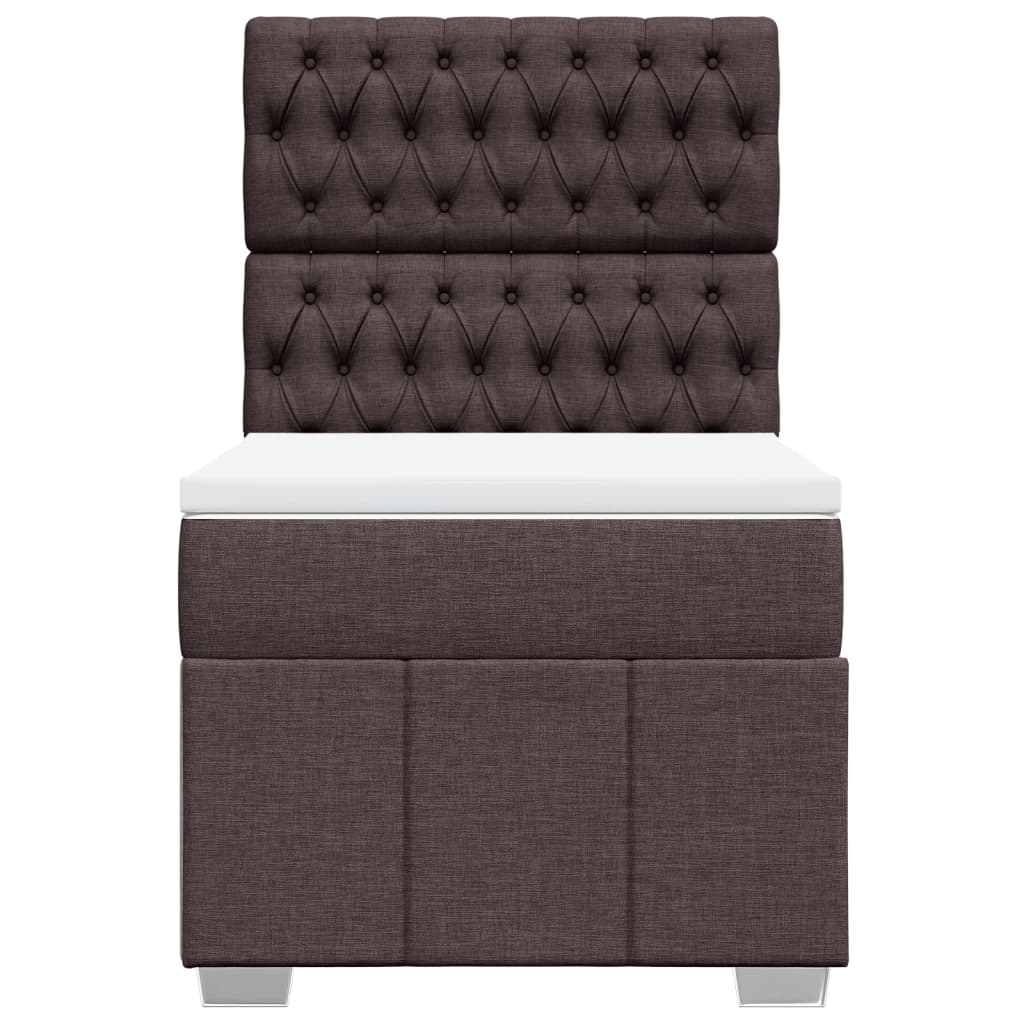 Boxspring met matras stof donkerbruin 100x200 cm