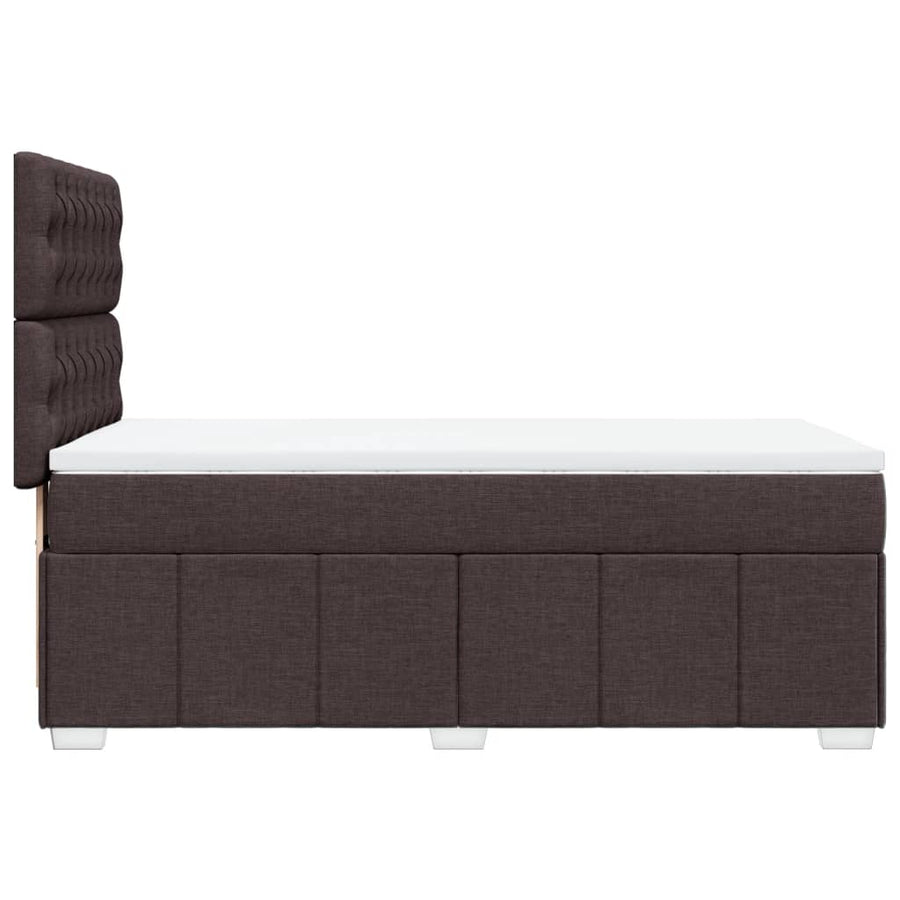 Boxspring met matras stof donkerbruin 100x200 cm
