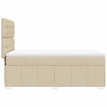 Boxspring met matras stof crèmekleurig 100x200 cm