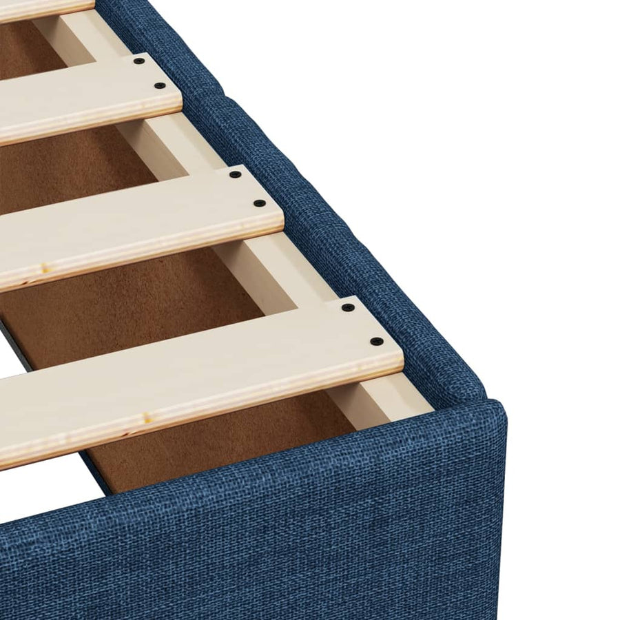 Boxspring met matras stof blauw 100x200 cm